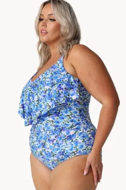 Pansy Long Frill V Neck One Piece