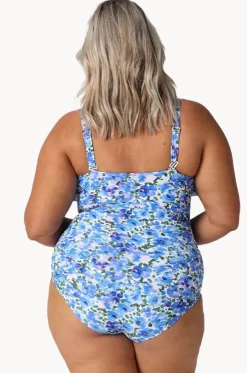 Pansy Long Frill V Neck One Piece