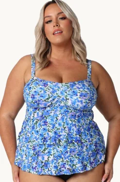 Pansy Tiered Bandeau Tankini Separate