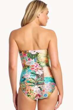 Papaya Twist Bandeau One Piece