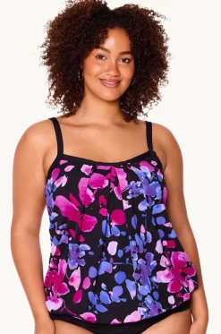 Paper Flowers Blouson Tankini Separate