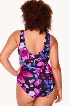 Paper Flowers Zip Front One Piece