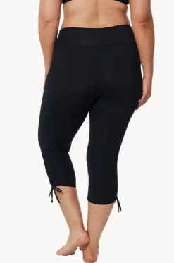 Plain Capri Tie Side Swim Pant