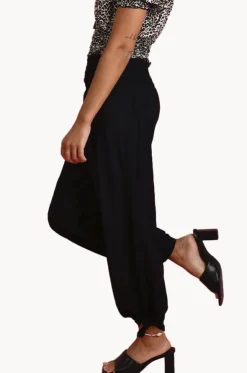 Plain Long Rouched Tie Pants