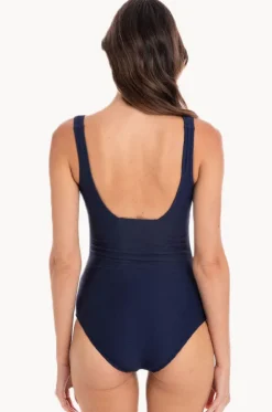 Plain Textured Square Neck One Piece
