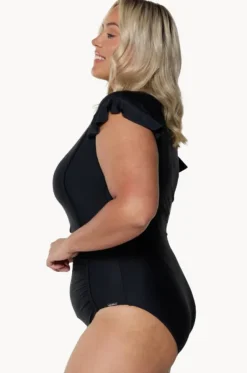 Plain Zip Front One Piece