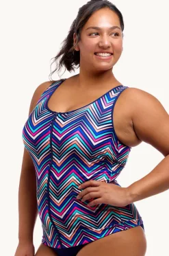 Point Out DD/E Cup Zip Front Tankini Separate