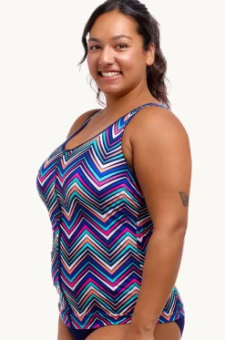 Point Out DD/E Cup Zip Front Tankini Separate