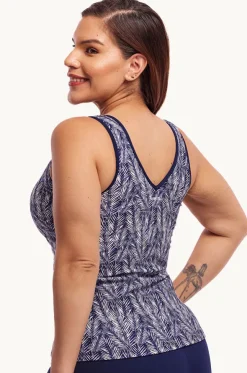 Pressure Palm DD/E Cup Zip Front Tankini Separate