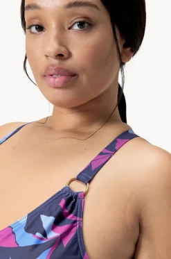 Printed Shaping V Neck One Piece