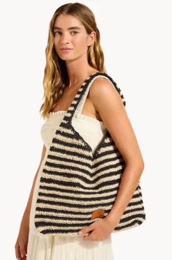 Raffia Stripe Tote Bag