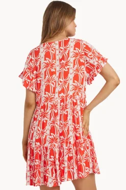 Row Of Palms Tiered Dress