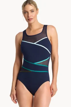 Rozella Taped High Neck One Piece