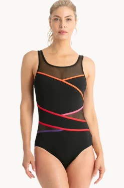 Rozella Taped High Neck One Piece