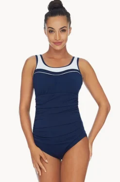 Ruched Scoop Neck One Piece