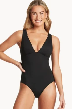 Scalloped Longline Tri One Piece
