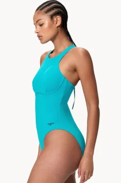 Solid Racerback Zip One Piece