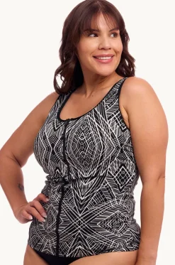 Space Signals DD/E Cup Zip Tankini Separate