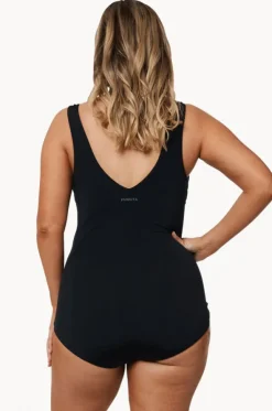 Still Black DD/E Zip Front One Piece