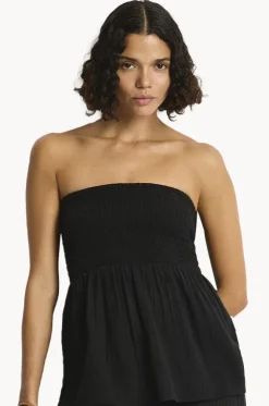 Sunset Shirred Bandeau Top