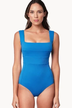 Textured Classic Square Neck One Piece