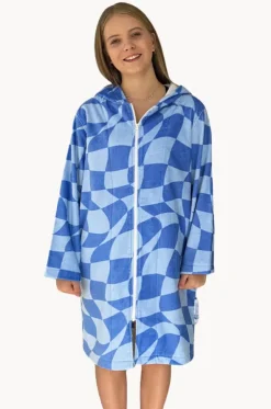 Tidal Checker Hooded Towelling Robe L/XL