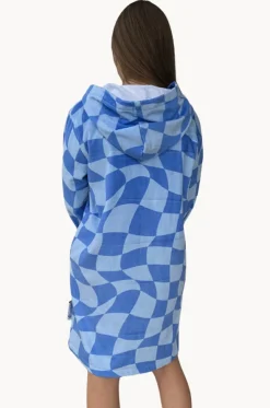 Tidal Checker Hooded Towelling Robe L/XL