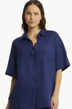 Tidal Linen Aloha Shirt