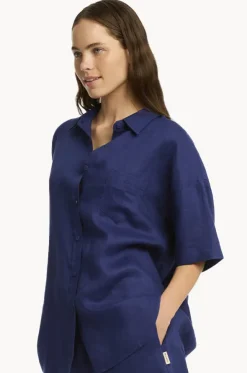 Tidal Linen Aloha Shirt