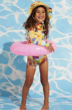 Toddler Girls Chomp Chomp Long Sleeve Sunsuit