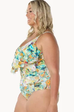 Tropicana Frill V Neck One Piece