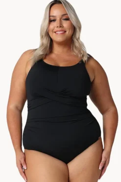 Twist Front High Neck One Piece